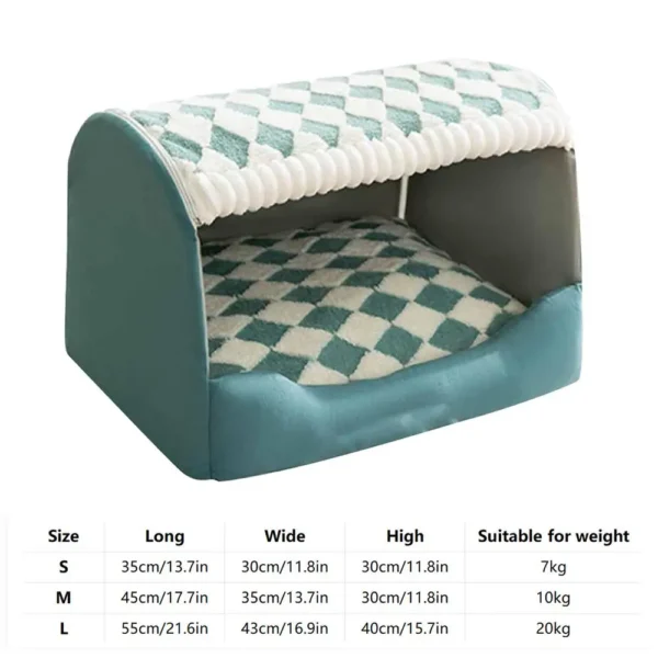 Small Dog Bed Semi Enclosed Covered Cat Bed Tent Indoor Pet House Non-Slip Cat Bed Waterproof No Deformation Pet House Cat - Image 9