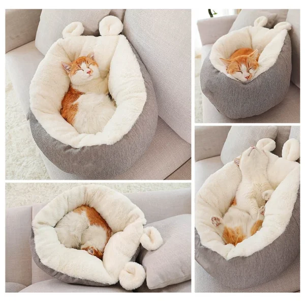 Warm Plush Indoor Cat House Kennel Dog Bed Mat Cushion for Dogs Cat Washable Thick Plush Outdoor Puppy Play Tent Winter Pet Bed - Image 3