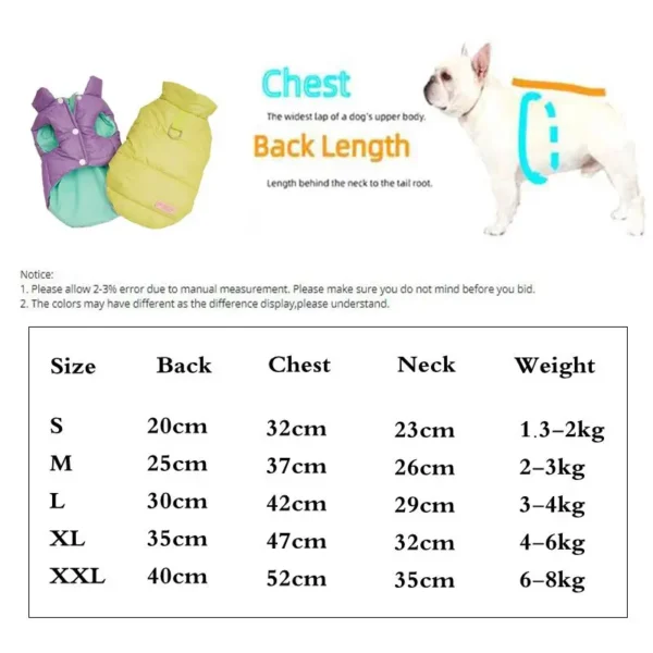 Pet Dog Vest Autumn Winter Fashion Two-sided Jacket Cat Fashion  Cotton-padded Clothes Puppy Harness Chihuahua Yorkshire Poodle - Image 6