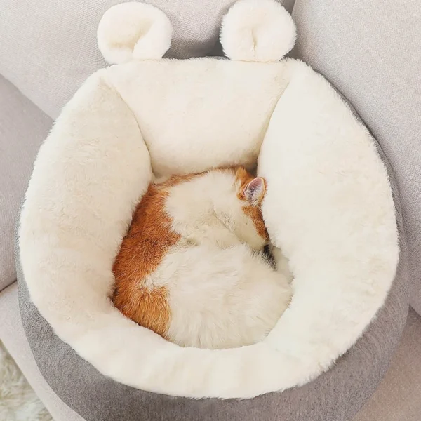 Warm Plush Indoor Cat House Kennel Dog Bed Mat Cushion for Dogs Cat Washable Thick Plush Outdoor Puppy Play Tent Winter Pet Bed - Image 2