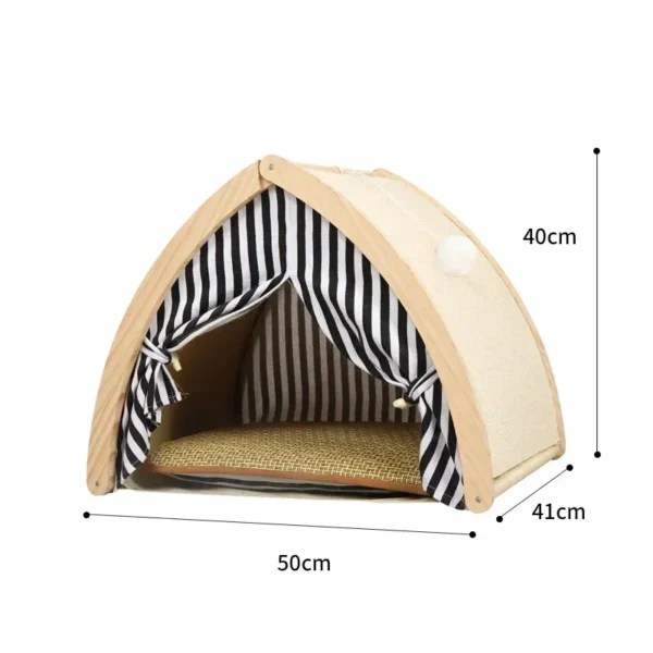 Dog Tent Nest Semi enclosed Dog Nest Warm Winter Cat Nest Small  Teddy Solid Wood  House No Installation - Image 6