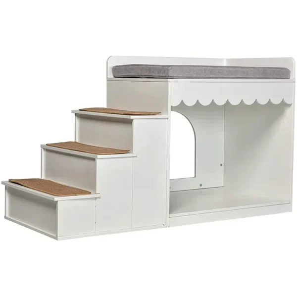 Dog Pet Multi-Level Bed Window Perch Platform Wood Stairs Bunk Bed Condo For Dog Cats - Image 4