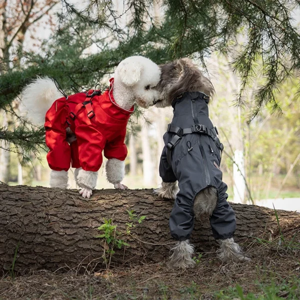 Dog Raincoat with Harness Waterproof Pet Jumpsuit for Small Medium Dogs Adjustable Reflective Puppy Rain Coat Chihuahua Rainwear - Image 5