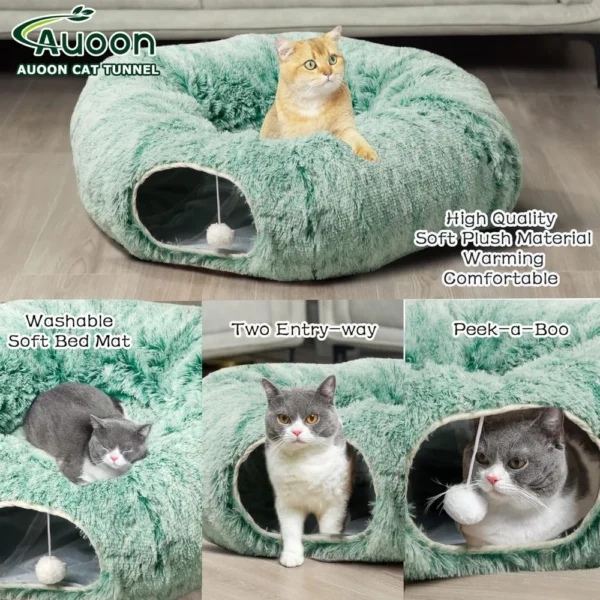 Cat Tunnel Bed with Central Mat,Big Tube Playground Toys - Image 4