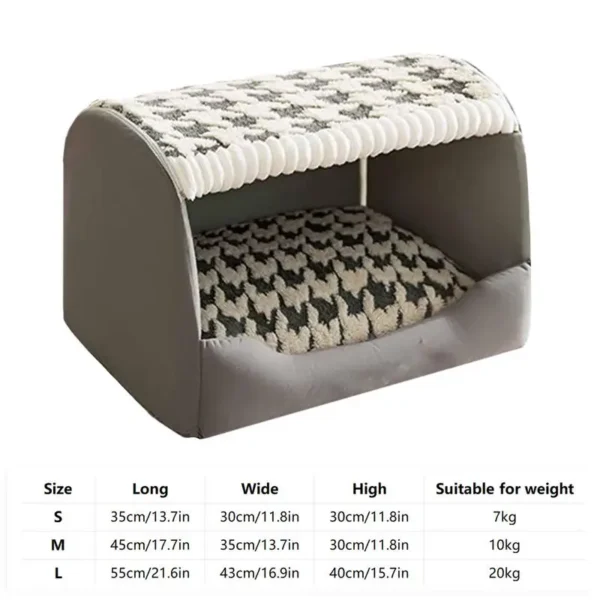 Small Dog Bed Semi Enclosed Covered Cat Bed Tent Indoor Pet House Non-Slip Cat Bed Waterproof No Deformation Pet House Cat - Image 5