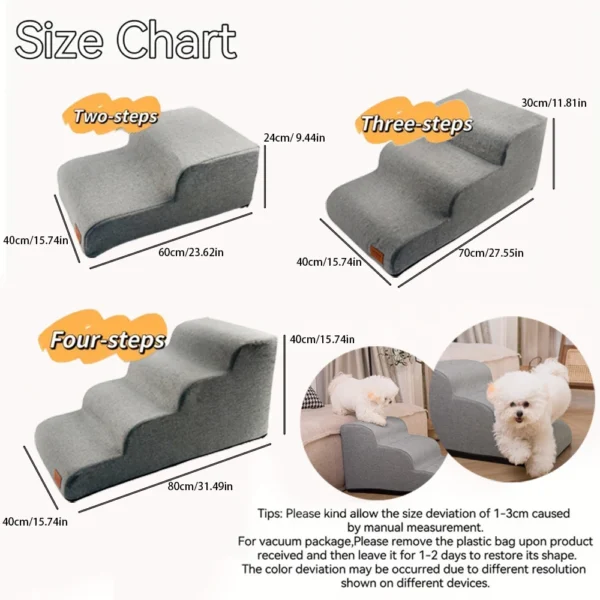 Stairs for small dogs - High density sponge dog ramps, extra wide pet steps, non-slip bottom, suitable for high beds, sofas, bes - Image 3