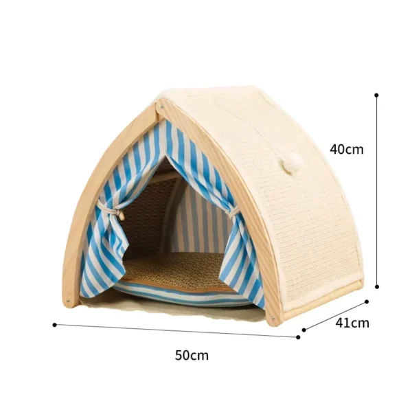 Dog Tent Nest Semi enclosed Dog Nest Warm Winter Cat Nest Small  Teddy Solid Wood  House No Installation - Image 7