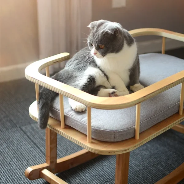 Nordic Style Eco-Friendly Cat Hammocks Small Animal Pet Cat Beds Rocking Bed Feature - Image 2