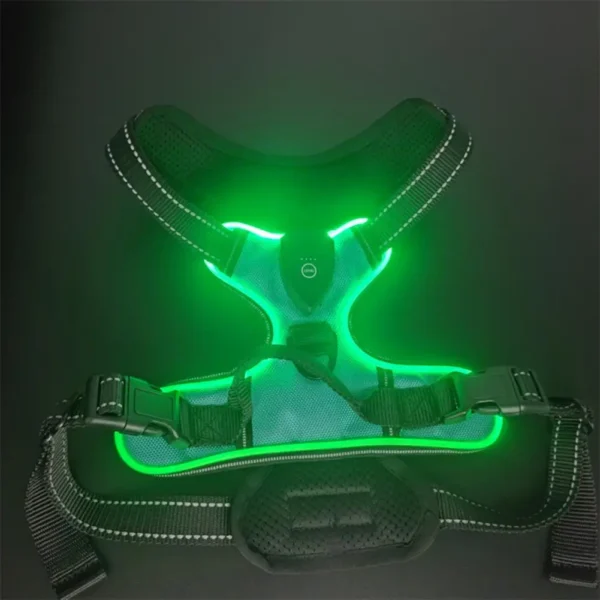 Pet Harness Rechargeable Led Dog Harness for Night Walking Adjustable Glow Vest for Small Medium Dogs Pet Chest Strap Soft Dog - Image 6